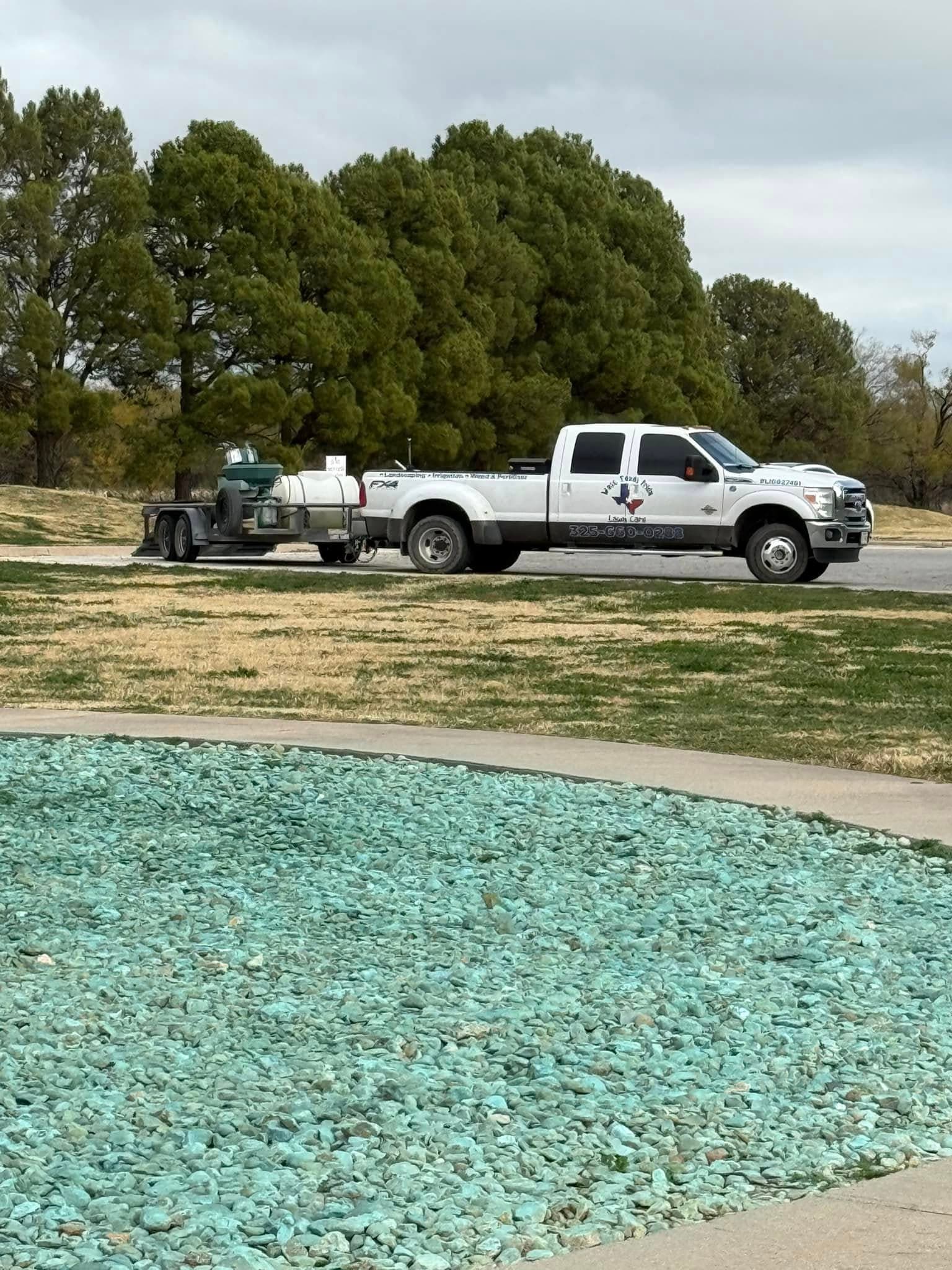 West Texas Pride branded truck and equipment at a local jobsite